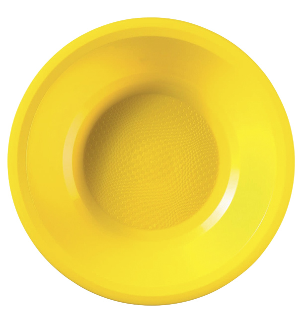 Prato de Plastico Fundo Amarelo Round PP Ø195mm (600 Uds)