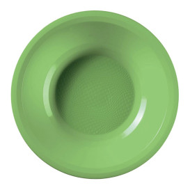 Prato de Plastico Fundo Verde Limão Round PP Ø195mm (50 Uds)