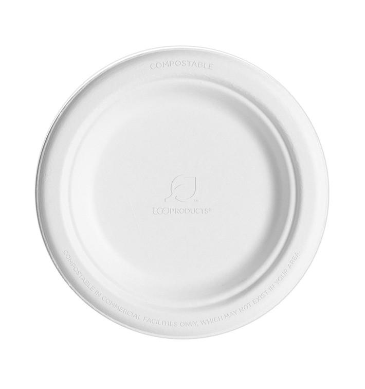 Prato Bio da cana-de-açúcar Branco Ø155mm (1000 Uds) Prato Bio da cana-de-açúcar Branco Ø155mm (1000 Uds)