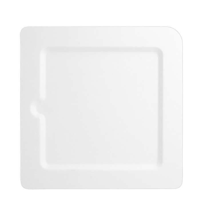 Prato Quadrado Incisura Cana-de-açúcar Branco 200x200mm (200 Uds) Prato Quadrado Incisura Cana-de-açúcar Branco 200x200mm (200 Uds)