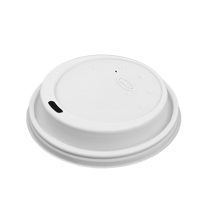 Tampa de Plastico PS "Cappuccino" Branco Ø9,4cm (1000 Uds)