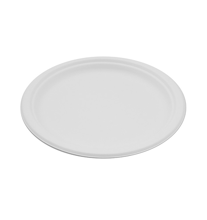 Prato Bio da cana-de-açúcar Branco Ø260mm (250 Uds) Prato Bio da cana-de-açúcar Branco Ø260mm (250 Uds)
