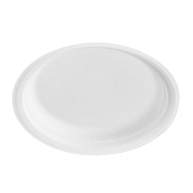 Prato Cana-de-açúcar Bagaço Branco Ø23 cm (50 Uds)