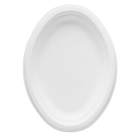 Bandeja Cana-de-açúcar Bagaço Branco 25,4x17,5 cm (50 Uds)