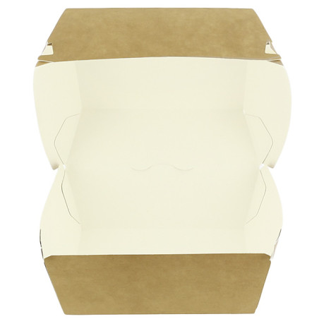 Caixa Hamburguer Mega Kraft Fechamento Duplo 15,5x15,5x10cm (200 Uds)