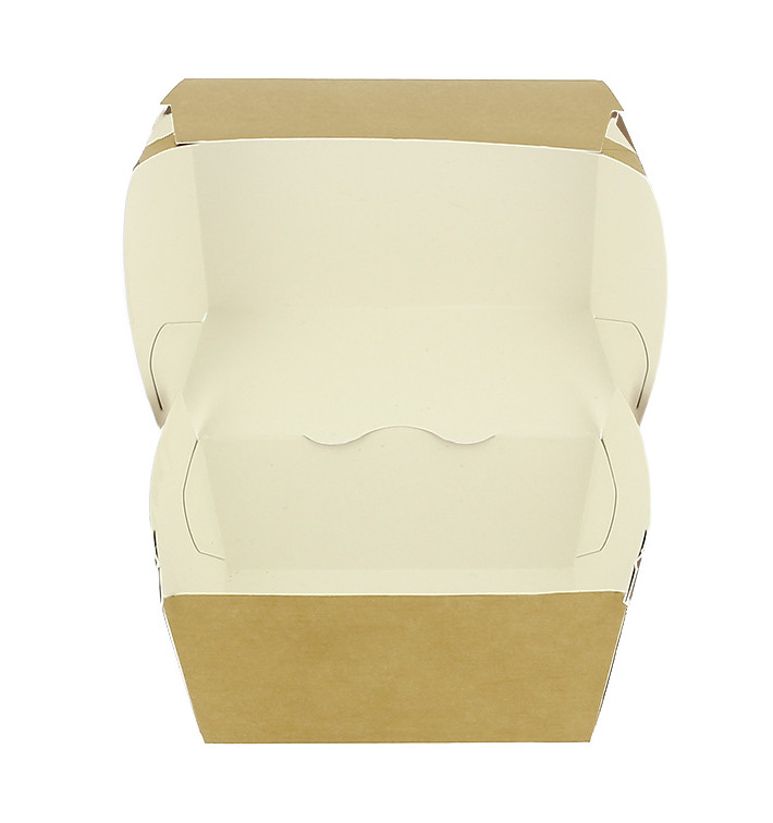 Caixa de Cartão Hamburguer Cartão Kraft Fechamento Duplo 11x11x7,5cm (50 Uds) Caixa de Cartão Hamburguer Cartão Kraft Fechamento Duplo 11x11x7,5cm (50 Uds)