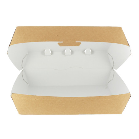 Caixa de Cartão Hamburguer Kraft Gigante 23x17,5x8cm (25 Uds)