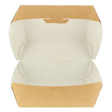 Caixa Cartão Hamburguer Kraft XXL 14,5x14,5x8 cm (400 Uds)