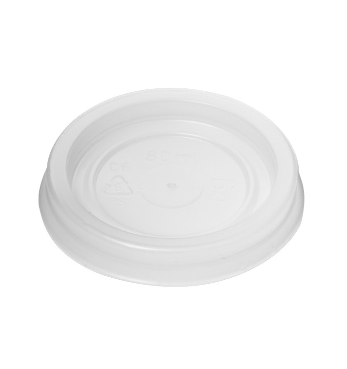 Tampa de Plastico PS Copo 80/100ml Ø5,7cm (100 Uds)