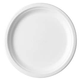 Prato Cana-de-açúcar Bagaço Branco Ø17,5 cm (1.000 Uds)