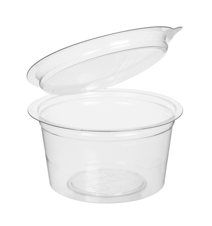 Copo Redonda Bisagra APET Transparente 80ml (450 Uds) Copo Redonda Bisagra APET Transparente 80ml (450 Uds)