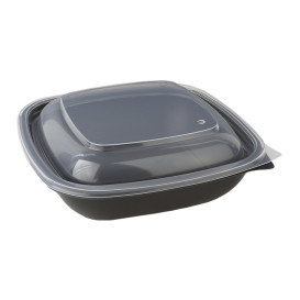 Tampa Embalagem Quadrada Preto y Creme 16,5x16,5x1cm (300 Uds)