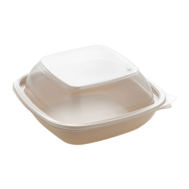 Tampa Embalagem Quadrada Preto y Creme 16,5x16,5x4cm (50 Uds)