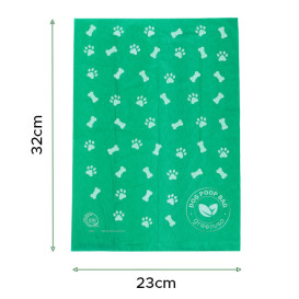 Saco Plastico de excrementos cão 100% bio 23x32cm (300 Uds)