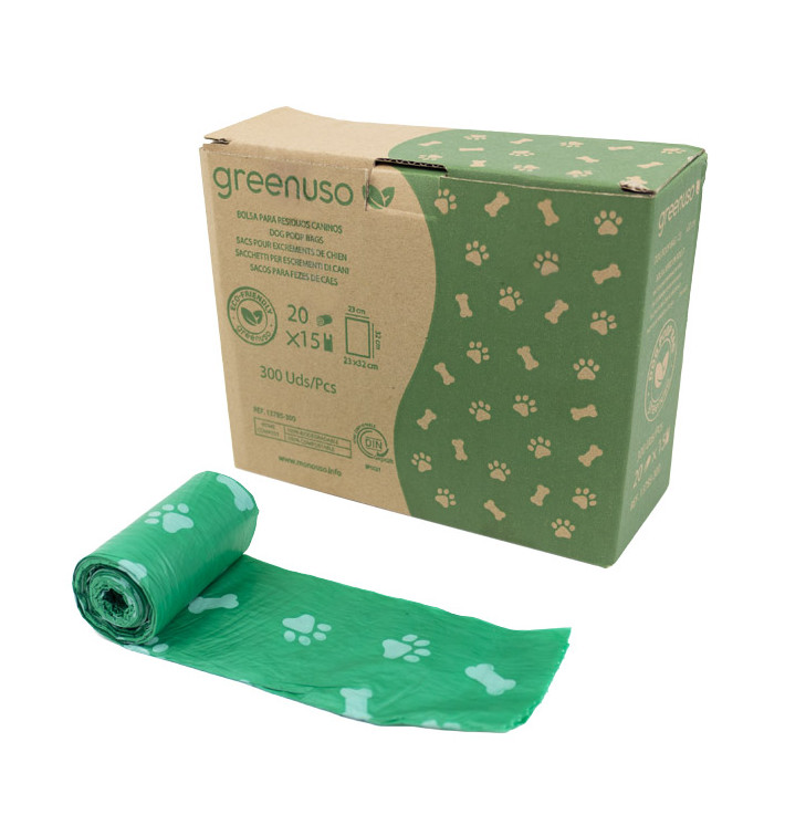 Saco Plastico de excrementos cão 100% bio 23x32cm (300 Uds) Saco Plastico de excrementos cão 100% bio 23x32cm (300 Uds)