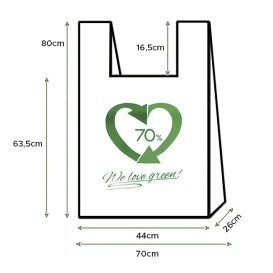 Saco Plastico 70% Reciclado 70x80cm 50µm (50 Uds)