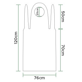 Avental Polietileno 76x120cm 20 Micron Branco (100 Uds)