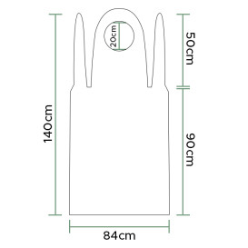 Avental Polietileno 84x140cm 57.5 Micron Azul (250 Uds)