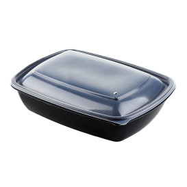 Tampa Embalagem Retangular Preto y Creme 23x16,5cm (300 Uds)