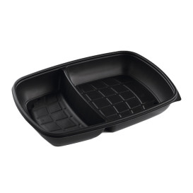 Embalagem Plástico 2C Preto 1300ml 28x20x4cm (150 Uds)