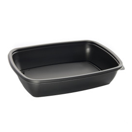 Embalagem Plástico Preto 900ml 23x16,5cm (75 Uds)