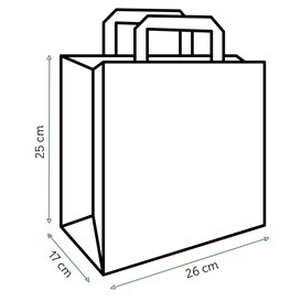 Saco Papel Kraft Asas 70g/m² 26+18x26cm (50 Uds)