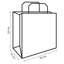 Saco Papel Kraft Asas 70g/m² 26+18x26cm (250 Uds)