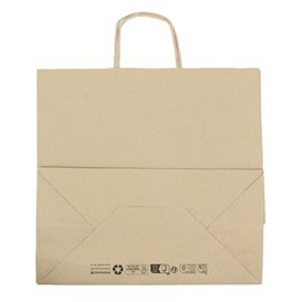 Saco Papel Kraft Asas 70g/m² 26+18x26cm (250 Uds)