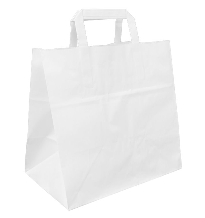 Saco Papel Branco Asas 70g/m² 26+18x26cm (250 Uds) Saco Papel Branco Asas 70g/m² 26+18x26cm (250 Uds)