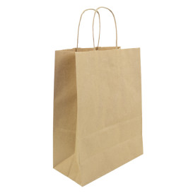 Saco Papel Kraft Hawanna Asas 100g/m² 24x12x31cm (50 Uds)