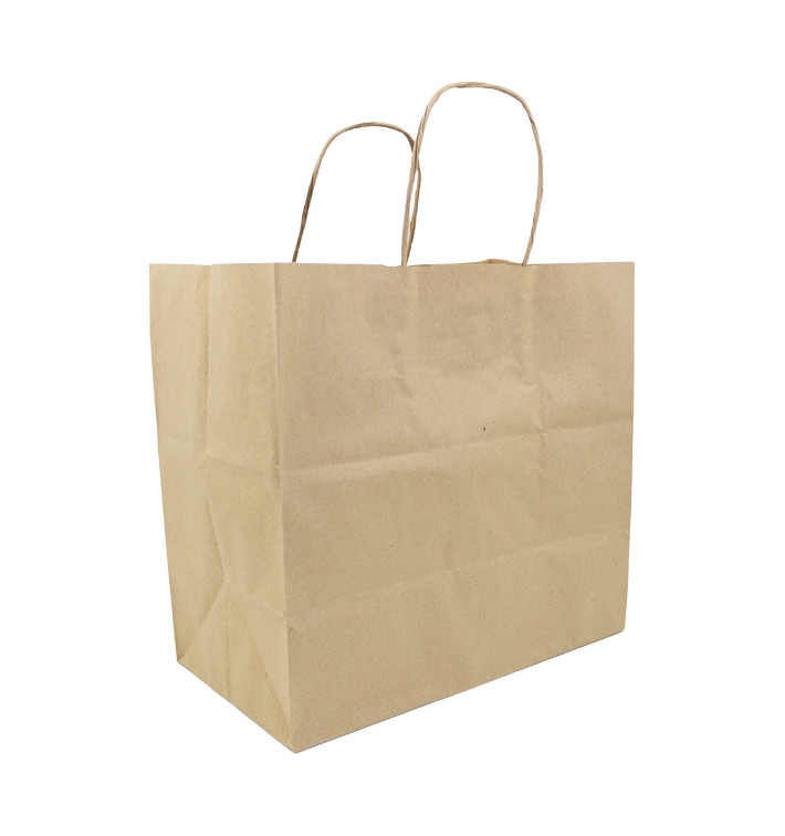 Saco Papel Kraft Hawanna Asas 100g/m² 28x16x27cm (50 Uds) Saco Papel Kraft Hawanna Asas 100g/m² 28x16x27cm (50 Uds)