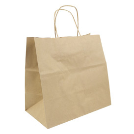 Saco Papel Kraft Hawanna Asas 100g/m² 28x16x27cm (50 Uds)