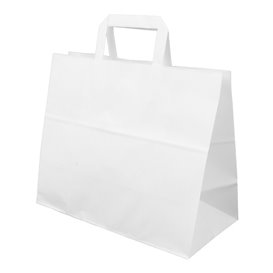 Saco Papel Branco Asas 70g/m² 32+22x26cm (250 Uds)