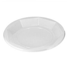 Prato Profundo Reutilizável Económico PS Branco Ø22cm (30 Uds)