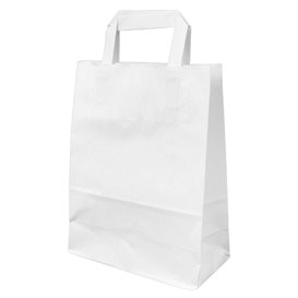 Saco Papel Kraft Branco Asas 100g/m² 22+11x27cm (250 Uds)