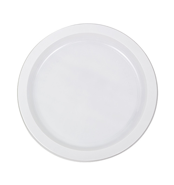 Prato Plano Reutilizável Económico PS Branco Ø22cm (300 Uds) Prato Plano Reutilizável Económico PS Branco Ø22cm (300 Uds)