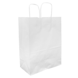 Saco Papel Kraft Branco Asas 100g/m² 25+13x33cm (25 Uds)