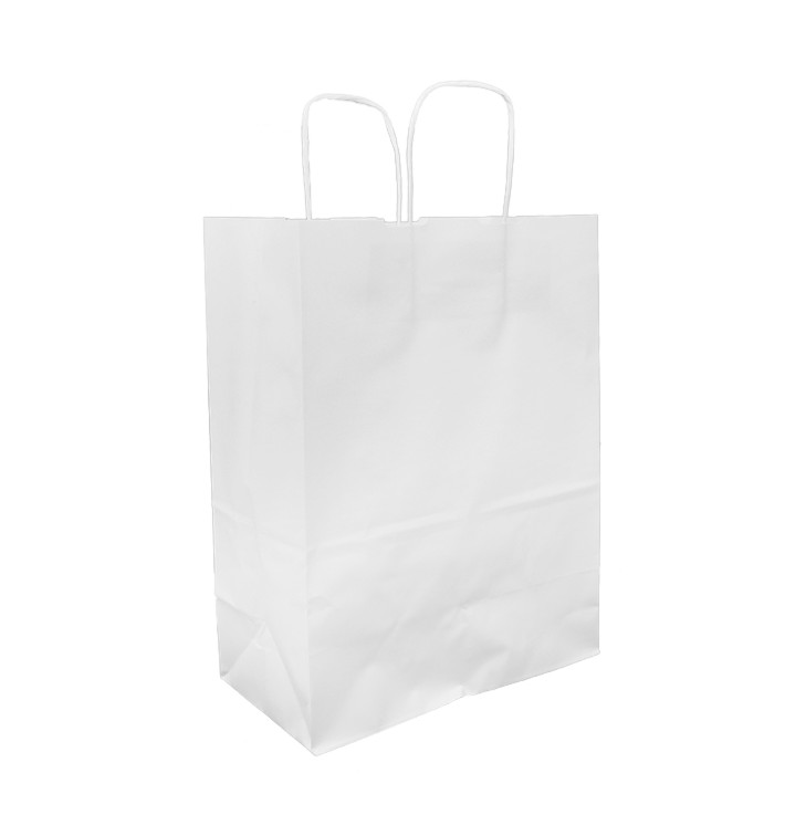 Saco Papel Kraft Branco Asas 100g/m² 25+13x33cm (200 Uds) Saco Papel Kraft Branco Asas 100g/m² 25+13x33cm (200 Uds)