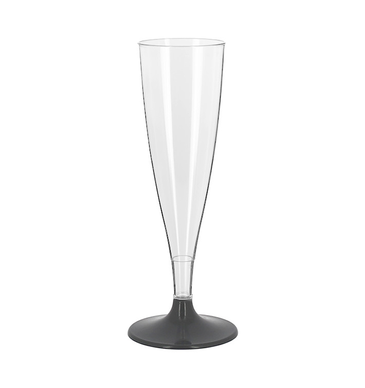 Copo PS Reutilizavel Flute Champanhe Antracite 140ml 2P (48 Uds) Copo PS Reutilizavel Flute Champanhe Antracite 140ml 2P (48 Uds)
