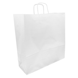 Saco Papel Kraft Branco Asas 100g/m² 44x15x46cm (200 Uds)