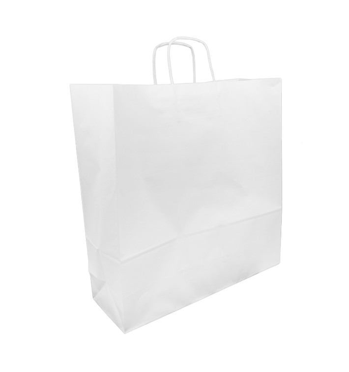 Saco Papel Kraft Branco Asas 100g/m² 44x15x46cm (200 Uds) Saco Papel Kraft Branco Asas 100g/m² 44x15x46cm (200 Uds)