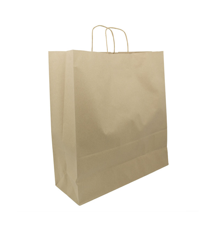 Saco Papel Kraft Marrom Asas 100g/m² 44+15x46cm (200 Uds) Saco Papel Kraft Marrom Asas 100g/m² 44+15x46cm (200 Uds)