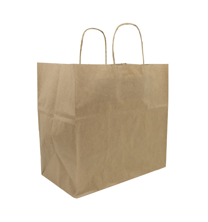 Saco Papel Kraft Marrom Asas 80g/m² 30+18x29cm (250 Uds) Saco Papel Kraft Marrom Asas 80g/m² 30+18x29cm (250 Uds)