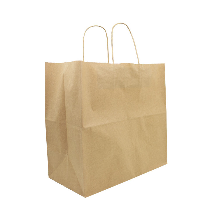 Saco Papel Kraft Marrom Asas 90g/m² 32+16x31cm (250 Uds) Saco Papel Kraft Marrom Asas 90g/m² 32+16x31cm (250 Uds)