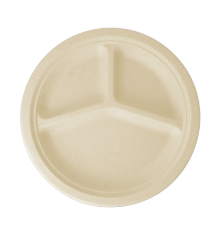 Prato Bio da cana-de-açúcar 3C Natual Ø260mm (50 Uds) Prato Bio da cana-de-açúcar 3C Natual Ø260mm (50 Uds)