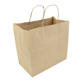 Saco Papel Kraft Hawanna Asas 100g/m² 28x16x27cm (50 Uds)