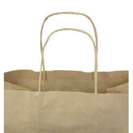 Saco Papel Kraft Hawanna Asas 100g/m² 28x16x27cm (50 Uds)