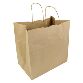Saco Papel Kraft Hawanna Asas 100g/m² 32x20x32cm (50 Uds)