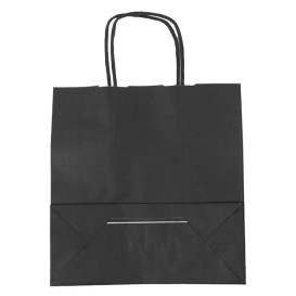 Saco Papel Preto Asas 100g/m² 22+9x23cm (250 Uds)