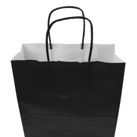 Saco Papel Preto Asas 100g/m² 22+9x23cm (250 Uds)